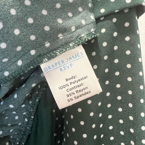 NWT Draper James bodysuit blouse XL green polka dot - Picture 8 of 11
